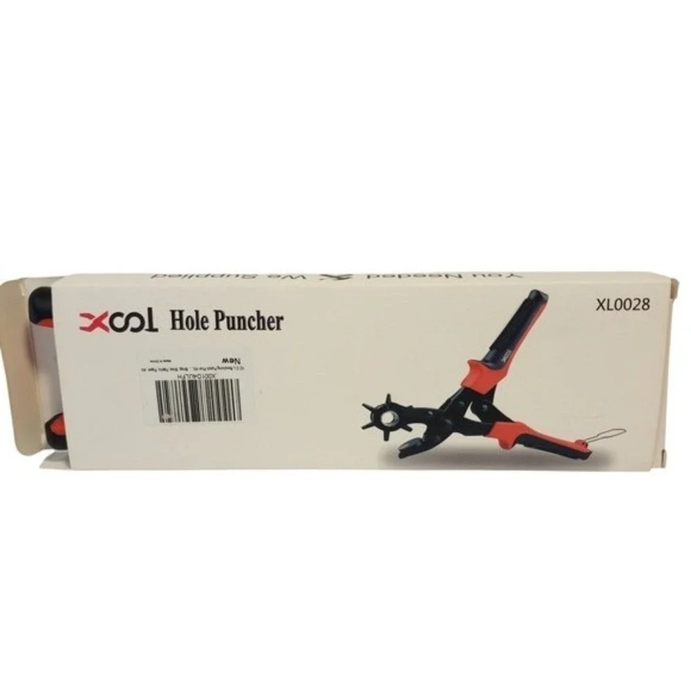 Xool Revolving Hole‎ Punch Pliers Tool Kit Red Black XL0028 Leather Belt Craft